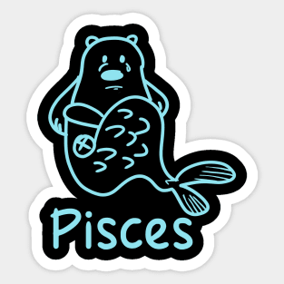 Pisces Bear Cute 2 Sticker